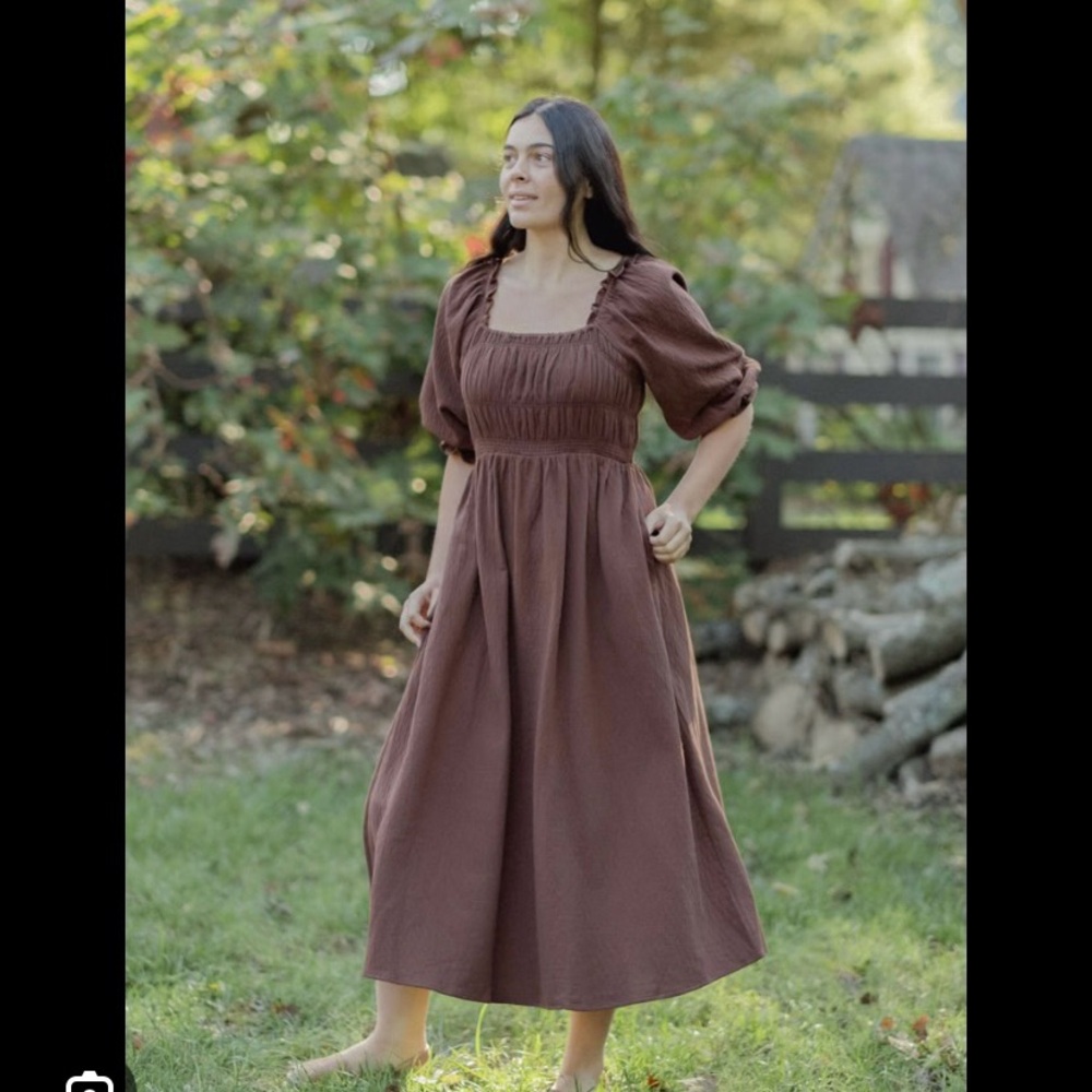 Chic Brown Midi Dress